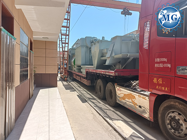 西安干粉砂漿設備裝車現(xiàn)場！